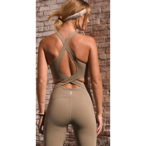 NEW Free People | Back it Up Onesie In Sage Beige - Picture 3 of 16